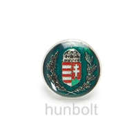 Hunbolt Kerek zöld alapon címeres (17 mm) jelvény