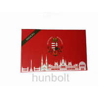 Hunbolt Piros dobozos benzines öngyújtó- koszorús címeres Budapest-Hungary felirat