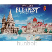  Budapest látványosságai hűtőmágnes 9x6,5 cm - Halászbástya és Parlament