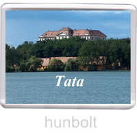Hunbolt A Tatai vár az Öreg-tóval hűtőmágnes (műanyag keretes)
