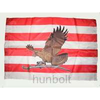 Hunbolt Árpád sávos barna turulos zászló 15x25 cm, 40 cm-es műanyag rúddal