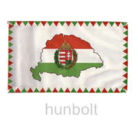 Hunbolt Farkasfogas nemzeti színű Nagy- Magyarországos koszorús címeres zászló 30x40 cm, 60 cm-es farúddal