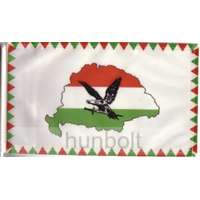 Hunbolt Farkasfogas nemzeti színű Nagy- Magyarországos turulos zászló 15x25 cm, 40 cm-es műanyag rúddal