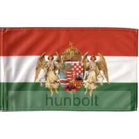 Hunbolt Nemzeti színű barna angyalos zászló 15x25 cm, 40 cm-es műanyag rúddal