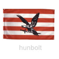 Hunbolt Árpád sávos fekete turulos zászló, bal oldalon ringlivel 90x150 cm