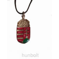 Hunbolt Címeres meggyszínű nyaklánc bőrszíjjal (40x20 mm)