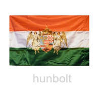 Hunbolt Kétoldalas nemzeti színű barna angyalos zászló Selyem anyagból 60x90 cm, rúd nélkül
