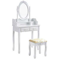Timeless Tools Timeless Tools Tükrös fésülködő asztal, sminkasztal, székkel "Rome", fehér