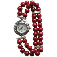 Maria King Gyöngyház piros gyöngyös szíjú óra