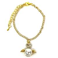 Maria King Angyalszárny gyöngy karkötő charmmal, arany vagy ezüst színben