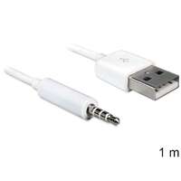 Shuffle Delock USB-A apa > sztereo jack 3.5 mm apa 4 pin IPod Shuffle kábel, 1 m