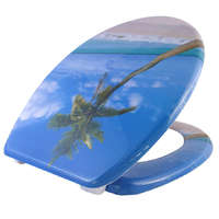 Duck Bath Duck duroplaszt WC ülőke rozsdamentes acél zsanérokkal - Pálmafa #kék