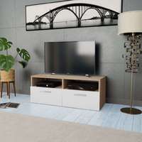 vidaXL vidaXL tölgyfa/fehér színű faforgácslap TV szekrény 95 x 35 x 36 cm