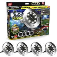 Alloet Bell Howell Disk Lights 4 db multifunkcionális LED-es szolár Lámpa #ezüst