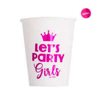  Let&#039;s Party Girls Rózsaszín Papír Pohár Lánybúcsúra - 8 db-os, 250 ml