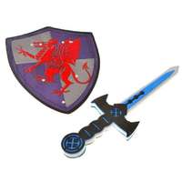 Ramiz.hu Gyermek lovagi pajzs és kard piros sárkány mintával