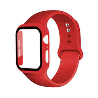 Apple Szilikon szíj és védőtok Apple Watch órához, 38 mm - piros