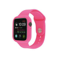 Apple Szilikon szíj és védőtok Apple Watch órához, 38 mm - rózsaszín