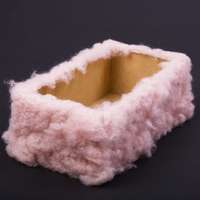 Valex Decor Szőrmés fa doboz alap 20 x 10 x 6.5cm - Púder rózsaszín vattacukor