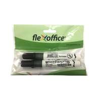 FlexOffice FLEXOFFICE "WB02" 2,5 mm kúpos fekete táblamarker (2 db/bliszter)