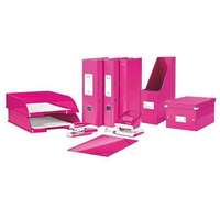 Leitz LEITZ "Click&Store", Iratpapucs, PP/karton, 95 mm, lakkfényű, rózsaszín