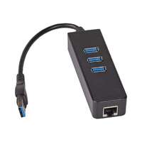 Akyga AKY AK-AD-32 Akyga Hub USB 3.0 & network card AK-AD-32 3 x USB / RJ45 10/100/1000 15 cm