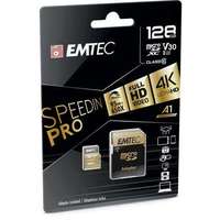 Emtec EMTEC Memóriakártya, microSDXC, 128GB, UHS-I/U3/V30/A2, 100/95 MB/s, adapter, EMTEC "SpeedIN"