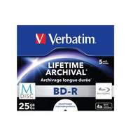 Verbatim Verbatim archiváló, nyomtatható, M-DISC, 25GB, 4x, normál tok, BD-R BluRay lemez