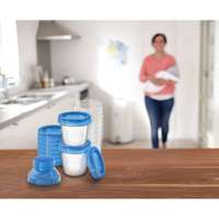 Philips Philips Avent SCF618/10 10 x 180ml VIA áttetsző-kék anyatejtároló poharak adapterekkel