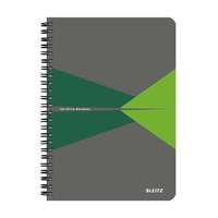Leitz Leitz "Office" 90 lap A5 szürke-zöld PP borító kockás spirálfüzet
