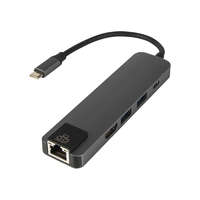  Külső hálózati kártya USB-C csatlakozóval + RJ45, HDMI, USB Type C, 2x USB 3.0