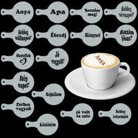 Prince.Shop Cappuccino és kávé díszítő szöveges sablonok (16db)