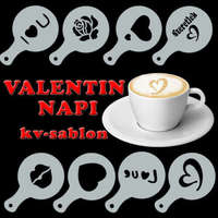Prince.Shop Cappuccino és kávé díszítő sablonok Valentin-napra (8db)