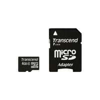 Transcend Transcend 4GB MicroSDHC Class 4 memóriakártya + adapter