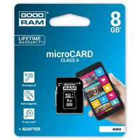 Goodram GOODRAM M40A-0080R11 8GB microSD CL4 memóriakártya + adapter