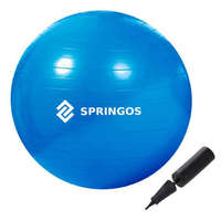 Springos Springos 85 cm-es gimnasztikai, fitness labda, kék, pumpával