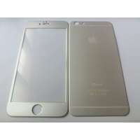  iPhone 6 6S Plus (5,5") ezüst (silver) teljes (ívelt) elő + hátlapi üvegfólia