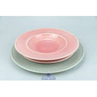 Tallér-Co Kft. Luxe kerámia étkészlet 18db rózsaszín