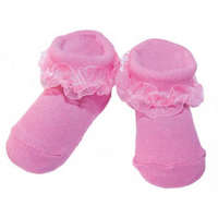 Yo! Yo! Baby pamut zokni csipkés pink 3-6 hó