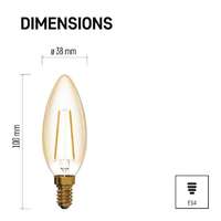 EMOS LED izzó Vintage gyertya / E14 / 2,1 W (20 W) / 190 lm / meleg fehér