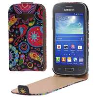 Samsung Samsung Galaxy Core Fekete virágos flip tok
