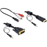 Delock Delock kábel, DVI(M) -> HDMI(M), 2m + Audio (Jack 3,5mm)