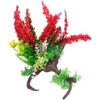  Piros akváriumi hínár apró színes virágokkal akváriumi műnövény (Magassága: 19 cm | Szélessége: 1...