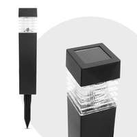 OEM Leszúrható szolár lámpa - fekete, melegfehér - 5,7 x 5,7 x 28 (+12) cm