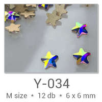 Profinails Profinails forma strasszkövek #Y-034 Crystal AB 12 db (6x6 mm csillag)