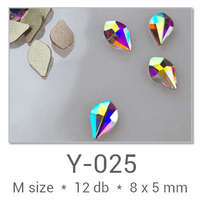 Profinails Profinails forma strasszkövek #Y-025 Crystal AB 12 db (8x4 mm csepp)