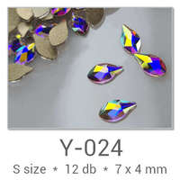 Profinails Profinails forma strasszkövek #Y-024 Crystal AB 12 db (7x4 mm csepp)