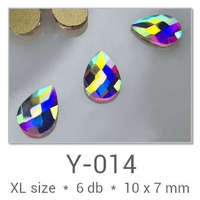 Profinails Profinails forma strasszkövek #Y-014 Crystal AB 6 db (10x7 mm csepp)