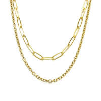 Maria King Dupla rozsdamentes acél nyaklánc arany színben, 50 és 60 cm