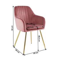  Dizájn fotel, rózsaszín Velvet szövet/gold króm-arany, ADLAM
